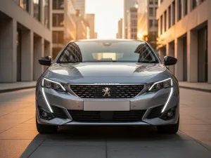 Skoda Kodiaq RS zaparkowana na górskiej drodze w świetle zachodzącego słońca, podkreślająca sportowy charakter modelu.